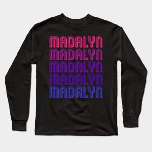 Madalyn - Retro Minimal Line Pattern Long Sleeve T-Shirt